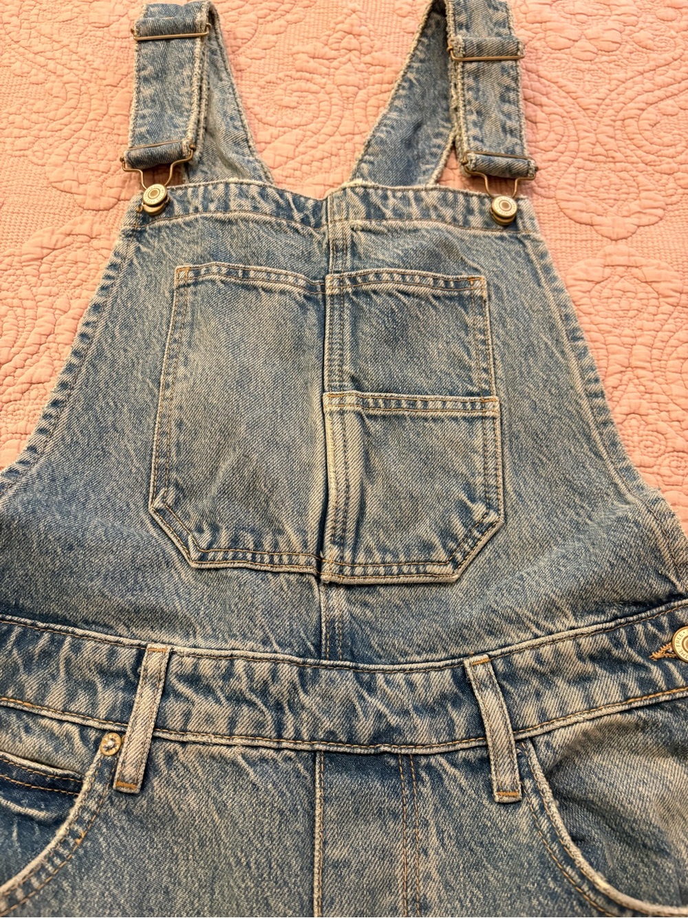 NWOT We The Free Good Luck Barrel Light Blue Denim Overalls - Picture 5 of 11